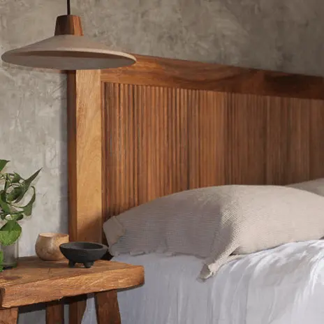 Custom Wooden Headboard / Elegant Wood Bed Top / Artisanal Headboard Design