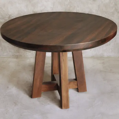 Compact Round Dining Room Table / Rustic Round Wood Kitchen Table / Quaint Timber Dining Table