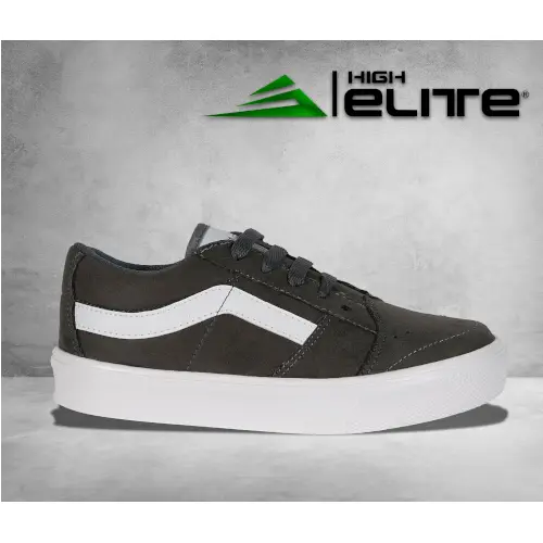 Charcoal Sneaker with White Stripe / Low-Top Casual Shoe / Classic Design for Daily Use