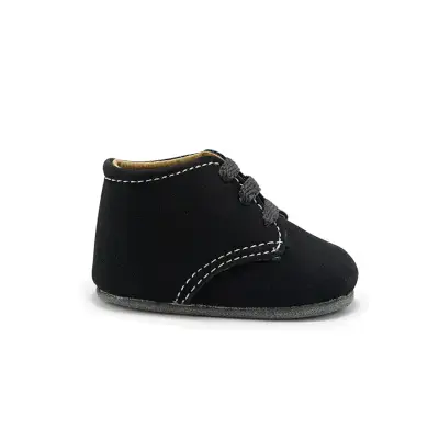 Black Soft Infant Bootie / Child's Sleek Night Shoe / Toddler's Comfy Ankle Footwear