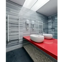 Vibrant Red Quartz Vanity / Bold Bathroom Countertop / Contemporary Wash Station