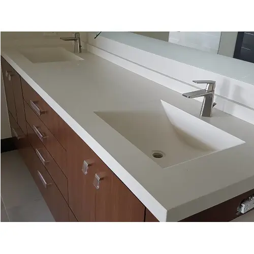 Mosaic Sink Area / Textured Granite Counter / Modern Vanity Design