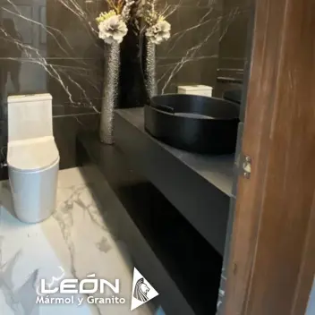 Smooth Grey Stone Basin / Minimalist Double Sink / Modern Bathroom Design