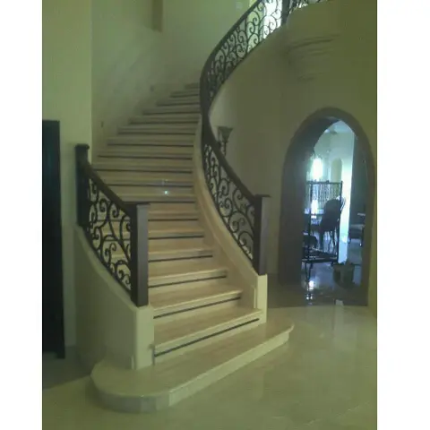 Ornate Marrble Staircase / Polished Stone Steps / Grand Entryway Design