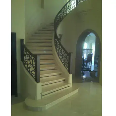 Floating Modern Stairs / Fancy Curved Staircase with Balustrades / Urban Home Style