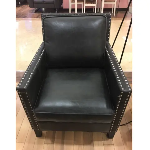 Black leather studded online chair