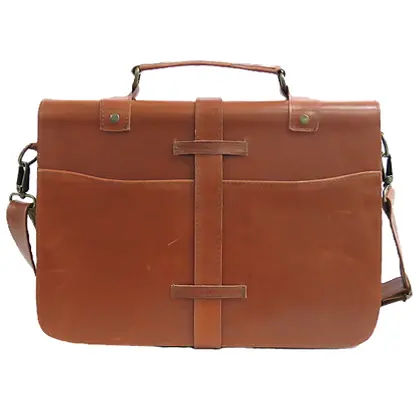 Leather Pull-up Briefcase In Shedron / Custom Leather Pull-up Briefcase
