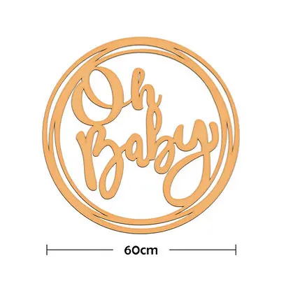 Circular "Oh Baby" Sign / Customizable Circular Baby Sign