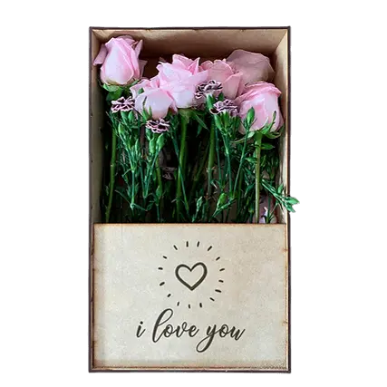 MDF Wood Box for Flowers with Engraving / Customizable MDF Flower Box