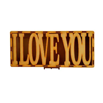 MDF Wooden "I Love You" Gift Box for Candies and Chocolates / Customizable MDF Wooden Box