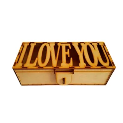 MDF Wooden "I Love You" Gift Box for Candies and Chocolates / Customizable MDF Wooden Box