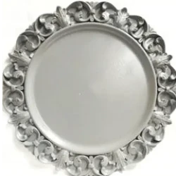 Light Gray Gargoyled Charger Plate / Customizable Charger Plate