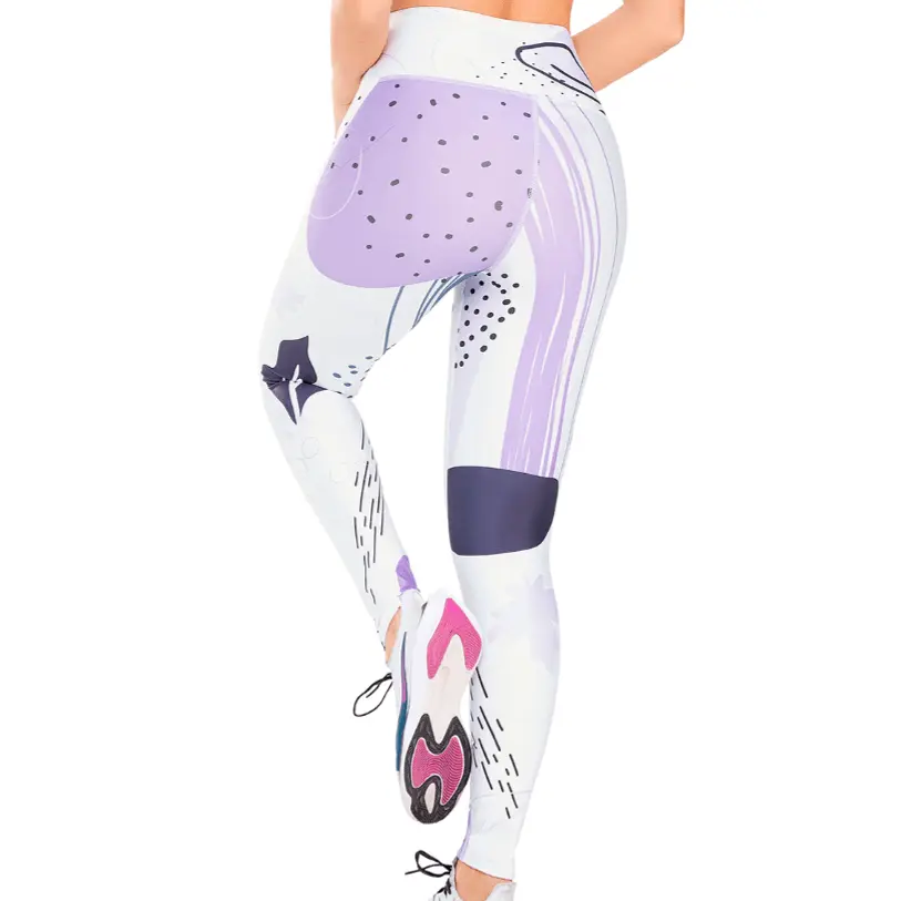 Sublimated Purple Flowers Leggings / Sports Leggings for Women / Women's Athletic Tights