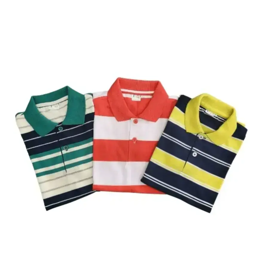 Polo with Stylish Stripes / Youth Polo Shirt in Striped Design / Kids' Striped Collared Shirt