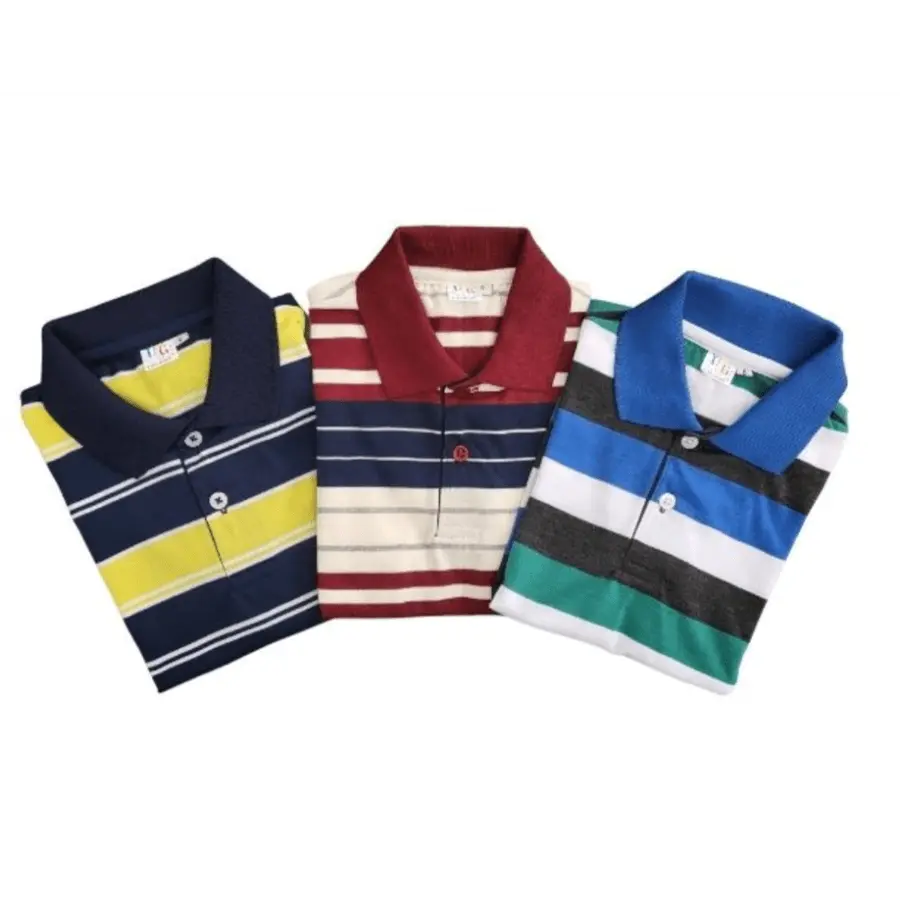 Polo with Stylish Stripes / Youth Polo Shirt in Striped Design / Kids' Striped Collared Shirt