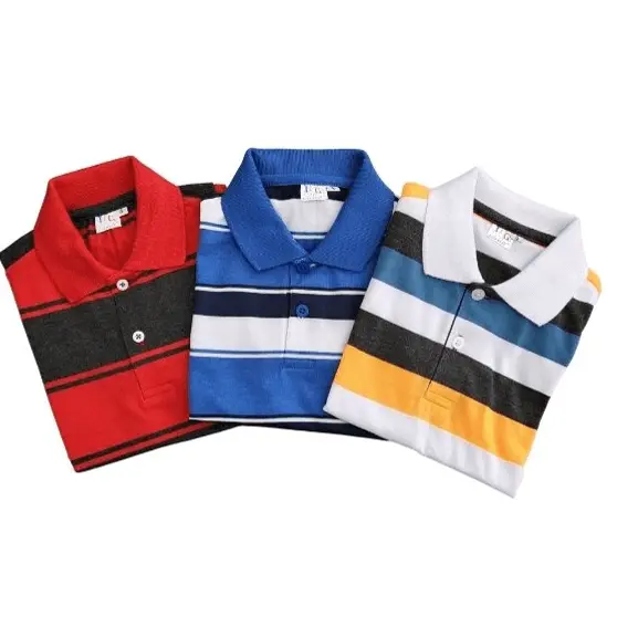 Striped Polo Attire for Kids / Trendy Striped Polo for Children / Boys' Striped Collar Tee