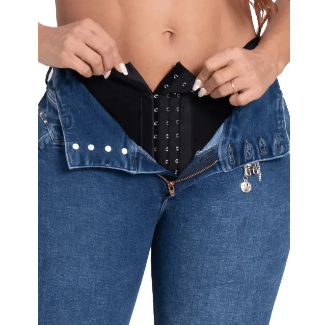 Internal Girdle Jeans JMC-399 / Curvy Sculpt and Lift Jeans / Contouring  Butt Jeans for Her