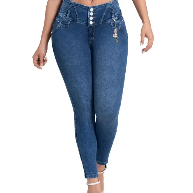 Internal Girdle Jeans JMC-399 / Curvy Sculpt and Lift Jeans / Contouring Butt  Jeans for Her