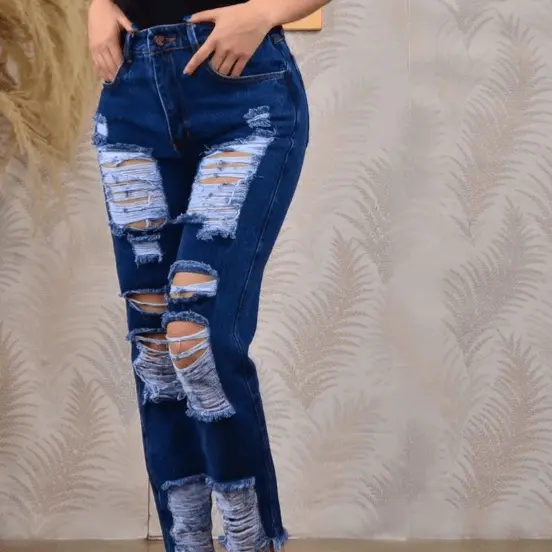 Stylish Destroyed Ladies' Jeans / Butt-Lifting Jeans for Women
