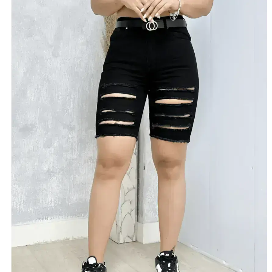 Black distressed bermuda cheap shorts womens