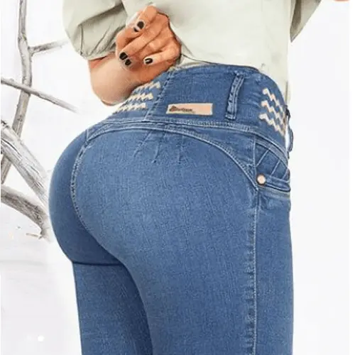 High Rise And Butt-Lifting Effect Jeans / Women's Embroidery Jeans