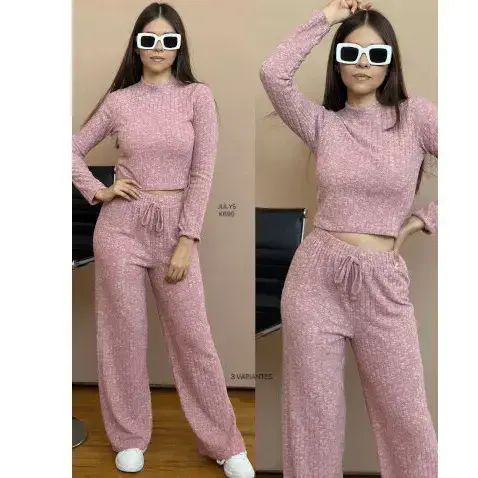 Pink Marled Two-Piece Ensemble / Cozy Sleeve Set / Comfortable Duo Set