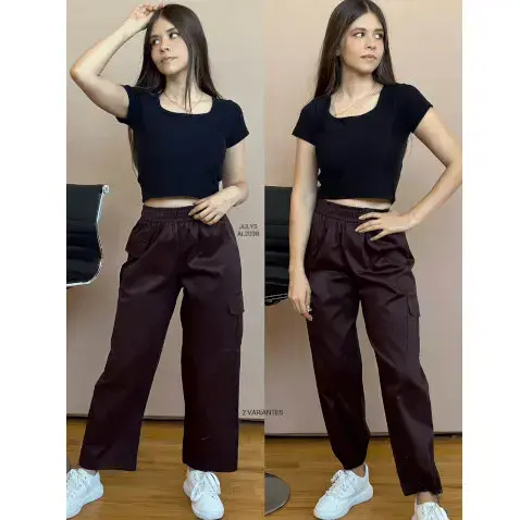 Relaxed Brown Cargo Trousers for Women / Brown Cargo Bottoms