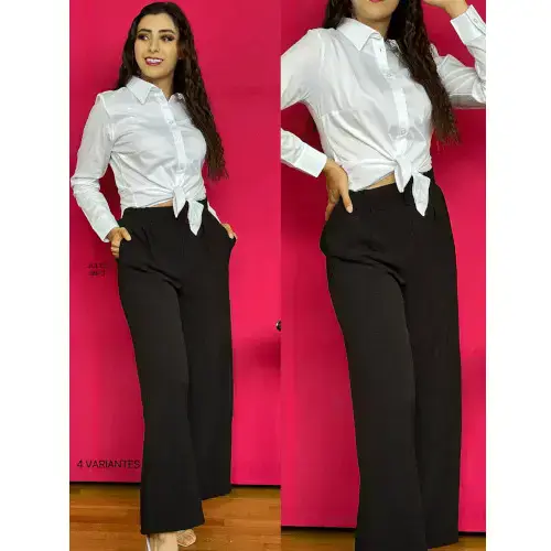 Stylish Wide-Leg Pants / Black Belted Palazzo Pants / Classic Black Pants For Her