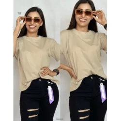 Beige Cotton Women's Tee / Neutral and Stylish Top / Fashion Essential For Everyday