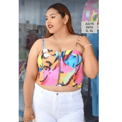 Abstract Swirl Crop Top / Colorful Plus-Size Bralette / Vibrant Artistic  Summer Piece
