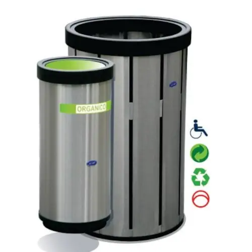 Triple-Stream Recycle Bin / Segregated Waste Station / Multi-Section Recycling Center