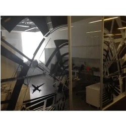 Airplane & Architecture Vinyl / Urban Skyline Window Film / Decorative Privacy Decal