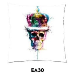 Colorful Skull Art Pillow / Vibrant Abstract Cushion / Edgy Home Accent