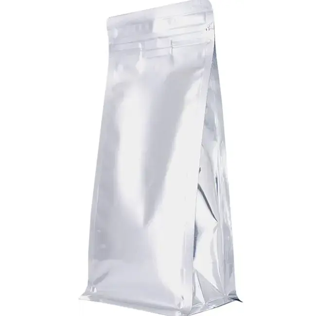 Metallic Flat Bags / Shiny Base Packaging Pouches / Silver Bottom Wrap Bags