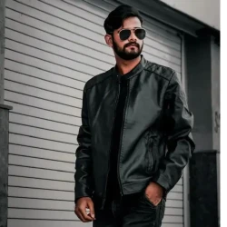 Black Leather Jacket / Timeless Urban Look / Polished Moto Apparel For Him