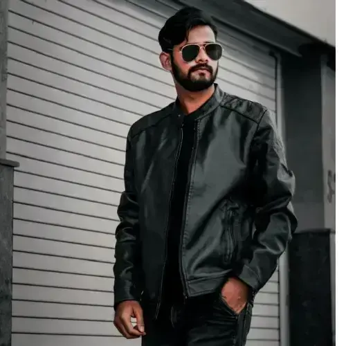 Black Leather Jacket / Timeless Urban Look / Polished Moto Apparel For Him