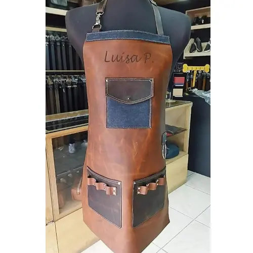 Rustic Leather Apron / Workwear With Reinforced Pockets / Custom Tool Belt Design