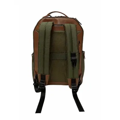 Olive Canvas Backpack / Brown Leather Trim School Backpack / Rugged Outdoor Pack