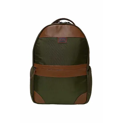 Artisanal Leather Zip Backpack / Rustic Red Panel / Bohemian Rucksack