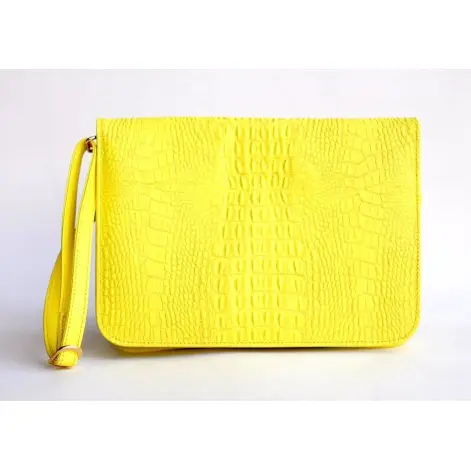 Honeyed Tan Handbag / Ribbed Leather Clutch / Versatile Shoulder Bag