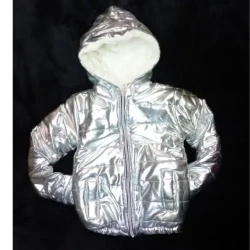 Custom Kids Metallic Coat / Silver Shine Child's Outerwear / Customizable Kids Attire