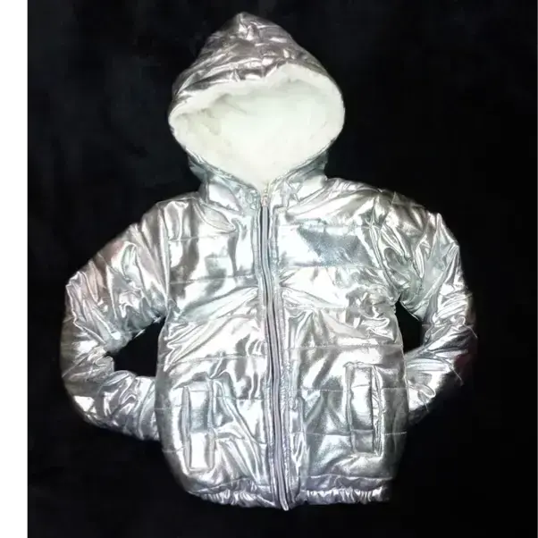 Custom Kids Metallic Coat / Silver Shine Child's Outerwear / Customizable Kids Attire