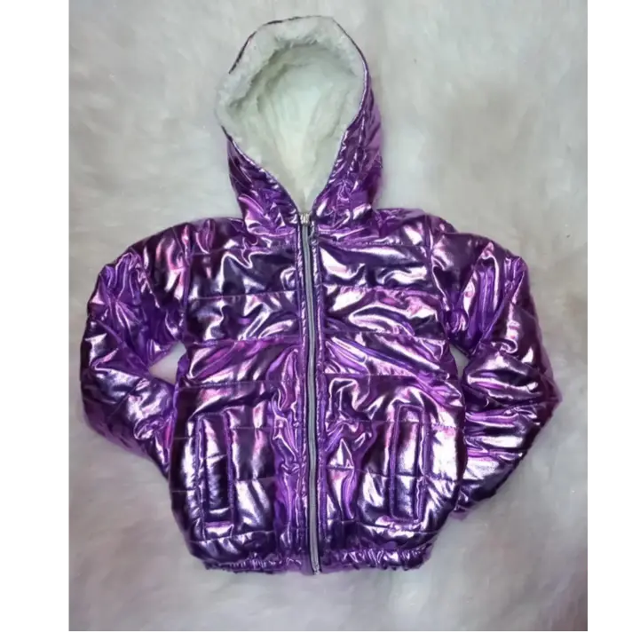 Custom Kids Metallic Coat / Silver Shine Child's Outerwear / Customizable Kids Attire