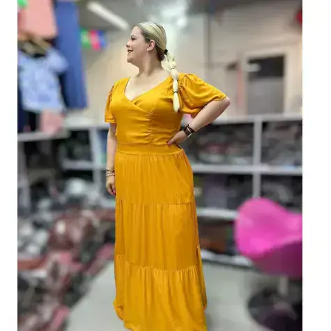 Maxi mustard yellow dress best sale