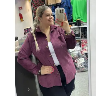 Plum Corduroy Blazer / Rich-Colored Trendy Jacket / Plus-Size Fashion Blazer