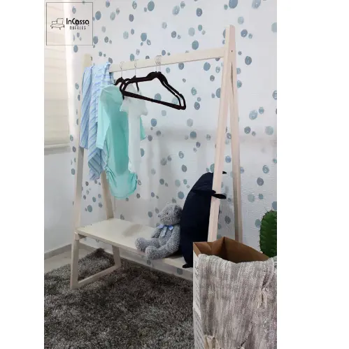 Minimalist Nursery Clothes Rack / Wooden Baby Garment Stand / Open ...